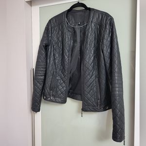 MAX Jeans Studio Faux Leather Moto Jacket Women's Size Small